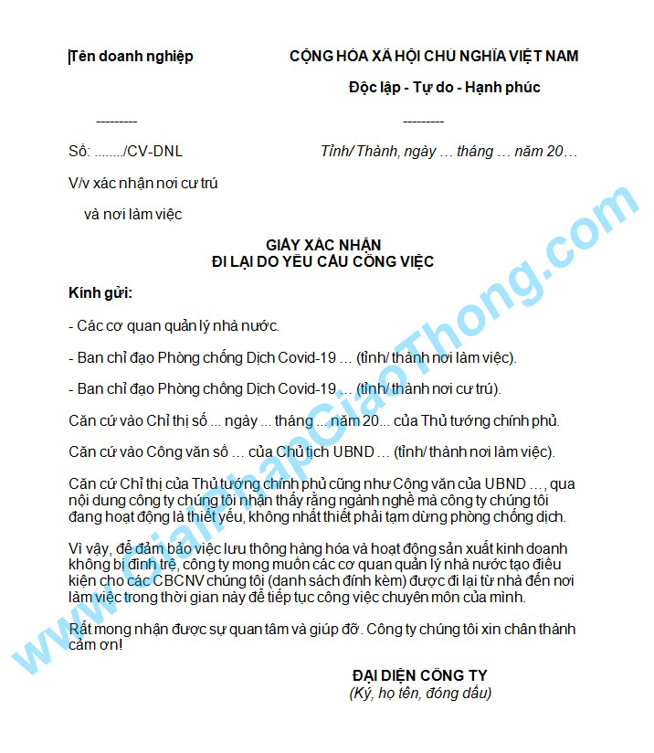 Mau giay thong hanh di lai mua dich covid 19 2